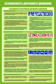 Плакат "Безопасность дорожного движения" (комплект из 3 листов, самоклейка) - Плакаты - Автотранспорт - Магазин Охраны Труда fullBUILD